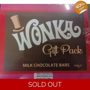 Wonka Milk Chocolate Bars Gift Pack 220ge